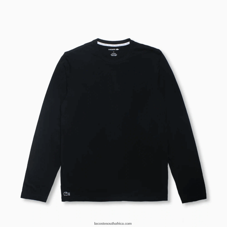 Men Lacoste Black 031 Long Sleeve Lounge T-Shirt TJ8X40198 [TJ8X40198 ...