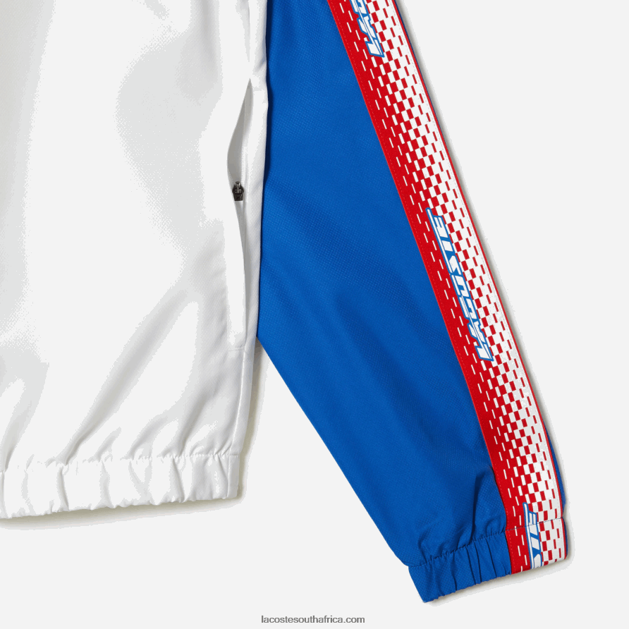 Men Lacoste White Blue White WMI Tennis Regular Fit Jogger Set